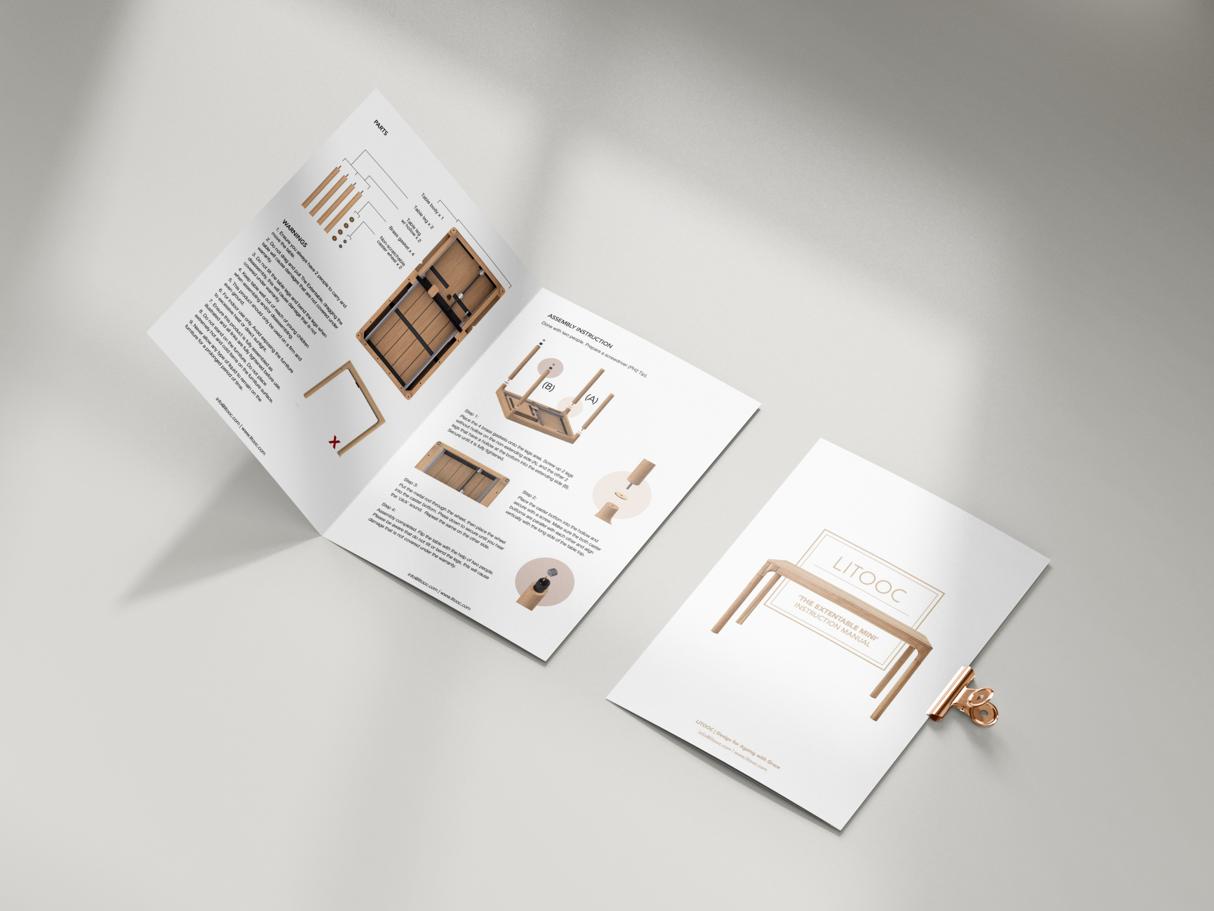 Assembly instructions manual for customer