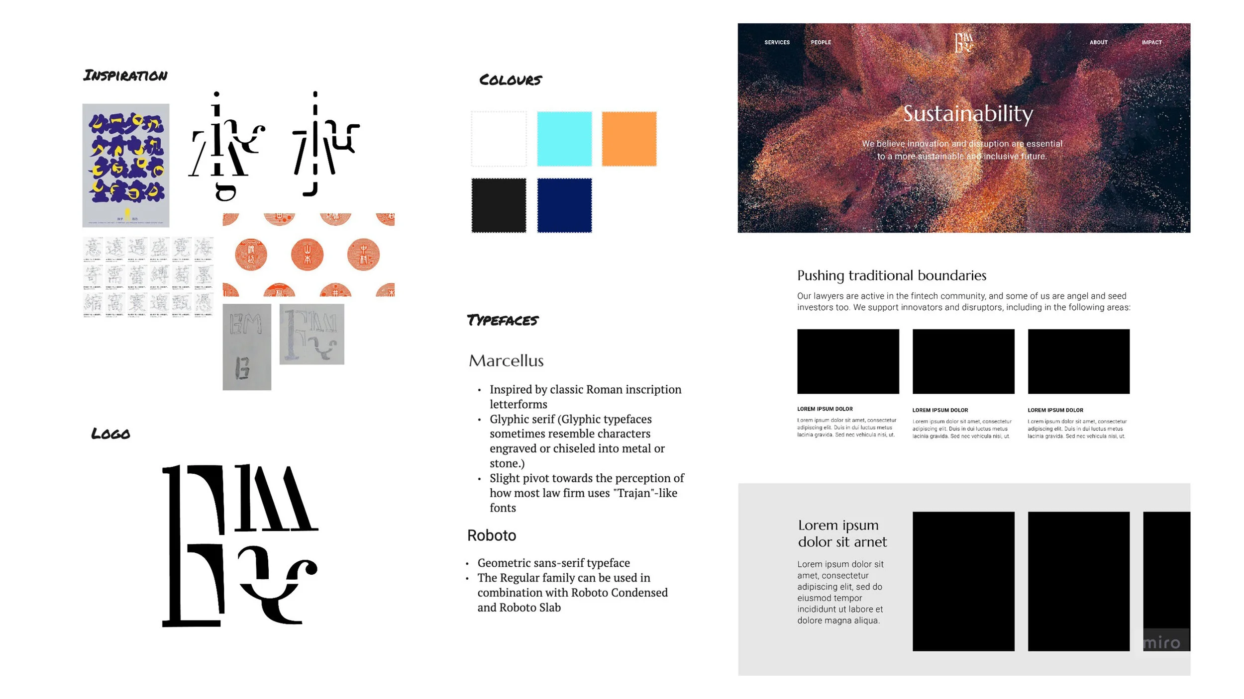 Concept 1. The logo design was inspired by the Traditional Chinese typography, the strokes element and the non-uniformity were explored through the English acronym of the brand.