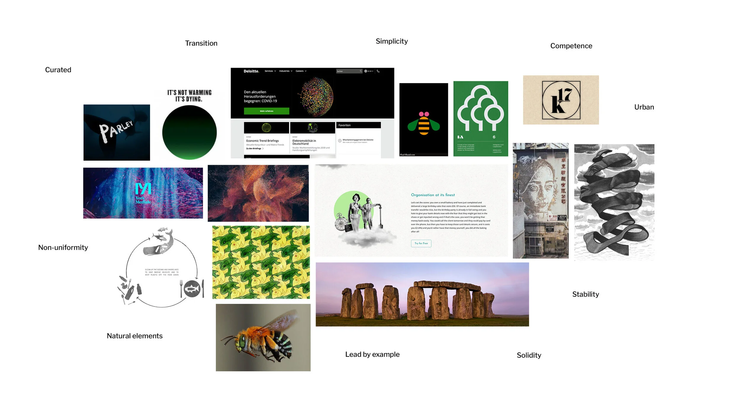 Moodboard, based on the insights we obtained from our branding workshop